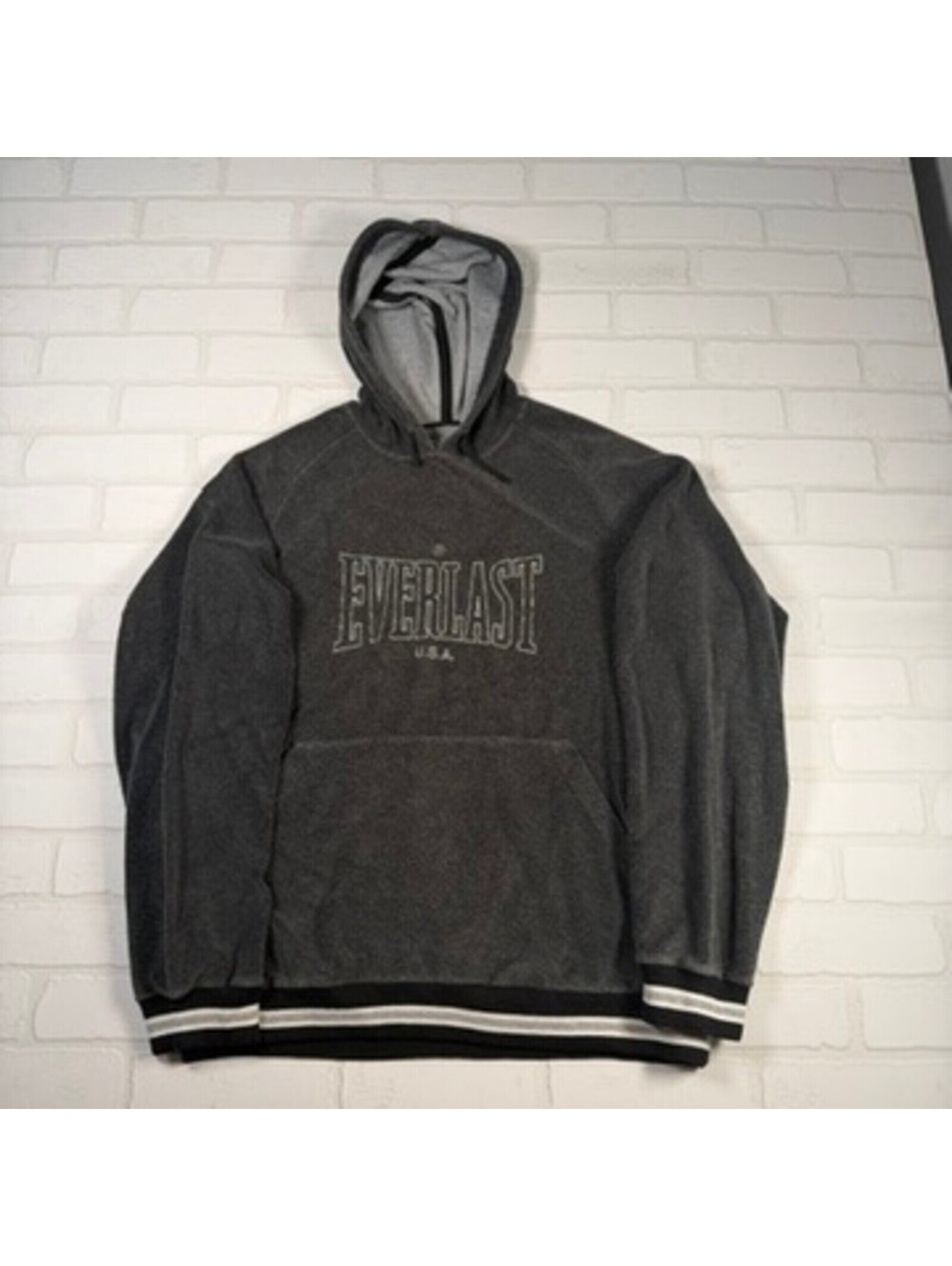 Vintage 90s Everlast USA Teddy Fleece Pullover Hoodie Size 39 XL